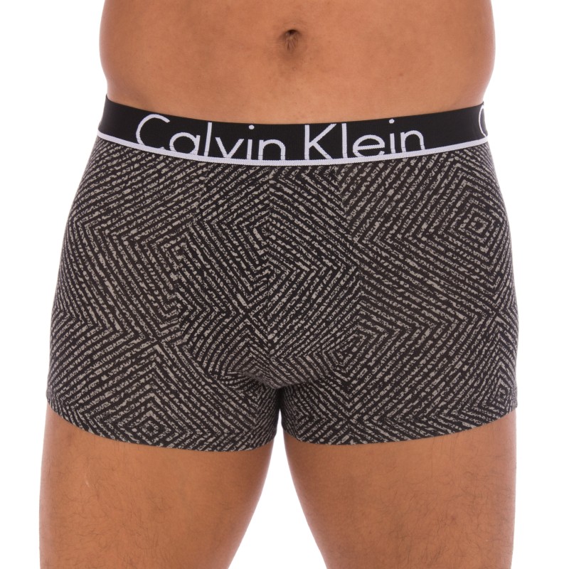 Boxer, shorty de la marque CALVIN KLEIN - Shorty Coton Stretch - gravel box print noir - Ref : NU8638A 5GV