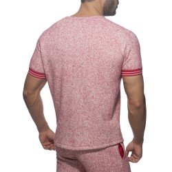 Manches courtes de la marque ADDICTED - T-shirt Mottled Jumper - rouge - Ref : AD1211 C06