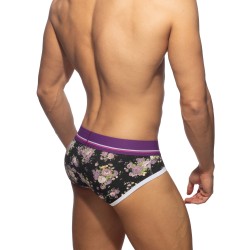 Brief of the brand ADDICTED - Slip Violet flowers - Ref : AD1223 C10