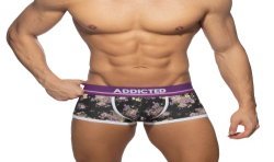 Boxer shorts, Shorty of the brand ADDICTED - Trunk Violet flowers - Ref : AD1224 C10