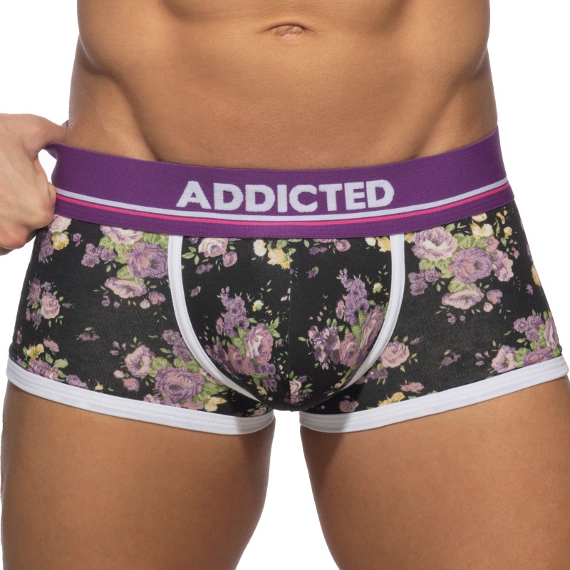 Boxer shorts, Shorty of the brand ADDICTED - Trunk Violet flowers - Ref : AD1224 C10