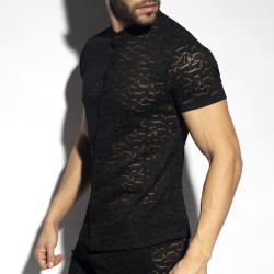 Camicia del marchio ES COLLECTION - Camicia a maniche corte spider - nero - Ref : SHT026 C10