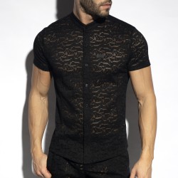 Camicia del marchio ES COLLECTION - Camicia a maniche corte spider - nero - Ref : SHT026 C10