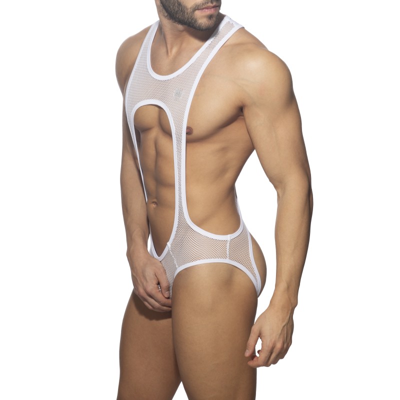 Body de la marque ADDICTED - Singlet sexy mesh - blanc - Ref : ADP03 C01