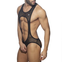 Body der Marke ADDICTED - Sexy Singlet Mesh - schwarz - Ref : ADP03 C10
