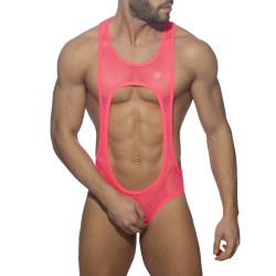 Body de la marque ADDICTED - Singlet sexy mesh - néon rose - Ref : ADP03 C34