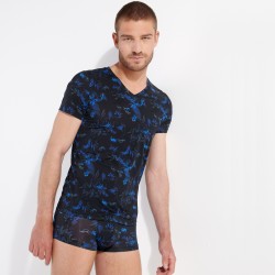 Manches courtes de la marque HOM - T-Shirt col V HOM Temptation Grant - Ref : 402720 P004