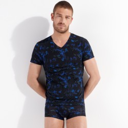 Manches courtes de la marque HOM - T-Shirt col V HOM Temptation Grant - Ref : 402720 P004