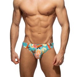 Bath Brief of the brand ADDICTED - Swim Trunks Roses - blue - Ref : ADS330 C08