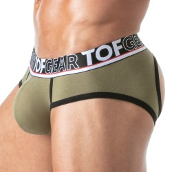 Slip, Tanga de la marque TOF PARIS - Slip Backless Champion Tof Paris - Kaki - Ref : TOF300K