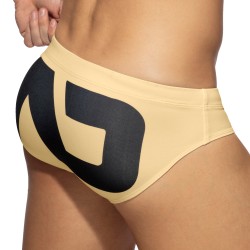 Bath Brief of the brand ADDICTED - Swim trunks logo extra large - beige - Ref : ADS045 C28