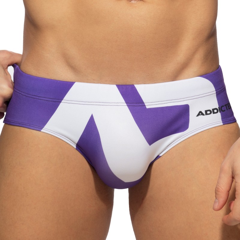 Slip de bain de la marque ADDICTED - Slip de bain logo extra large - violet - Ref : ADS045 C19