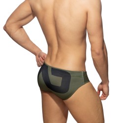 Bath Brief of the brand ADDICTED - Swim briefs logo extra large - khaky - Ref : ADS045 C12