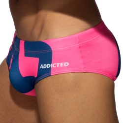 Badeschein der Marke ADDICTED - Badehose Logo extra groß - fuchsia - Ref : ADS045 C24