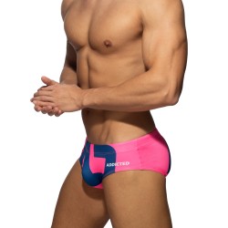 Badeschein der Marke ADDICTED - Badehose Logo extra groß - fuchsia - Ref : ADS045 C24