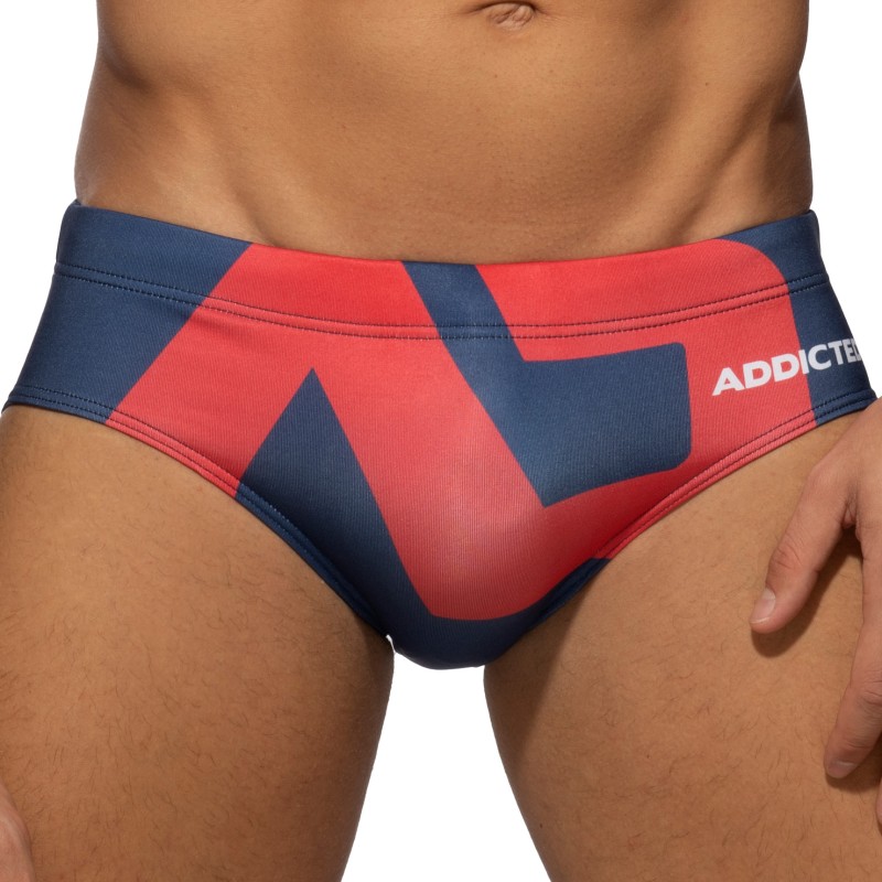 Bath Brief of the brand ADDICTED - Swim trunks logo extra large - navy - Ref : ADS045 C09