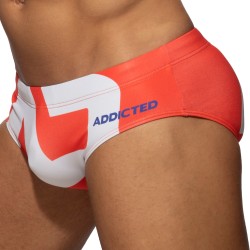 Slip de bain de la marque ADDICTED - Slip de bain logo extra large - orange - Ref : ADS045 C04