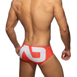 Badeschein der Marke ADDICTED - Badehose Logo extra groß - orange - Ref : ADS045 C04