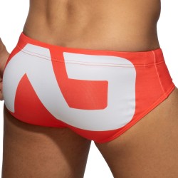 Badeschein der Marke ADDICTED - Badehose Logo extra groß - orange - Ref : ADS045 C04