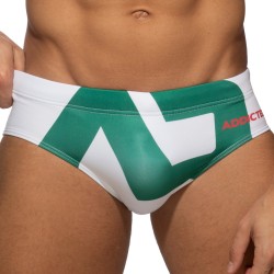 Bath Brief of the brand ADDICTED - Swim trunks logo extra large - white - Ref : ADS045 C01