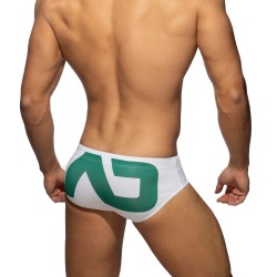 Bath Brief of the brand ADDICTED - Swim trunks logo extra large - white - Ref : ADS045 C01