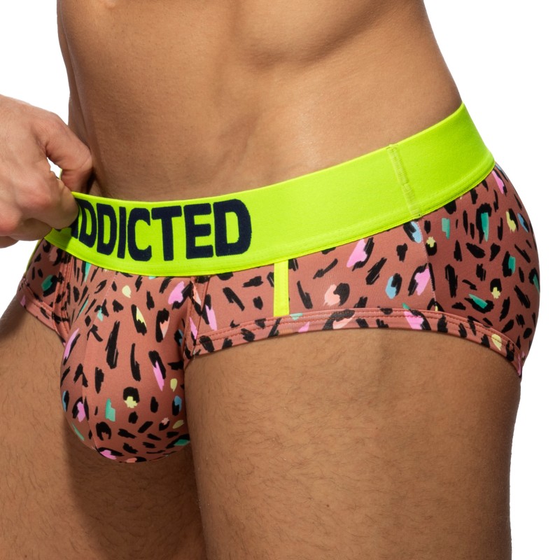 Brief of the brand ADDICTED - Swimderwear briefs tiger - brown - Ref : AD1232 C13