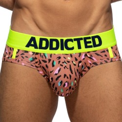 Slip der Marke ADDICTED - Badehose tiger - braun - Ref : AD1232 C13