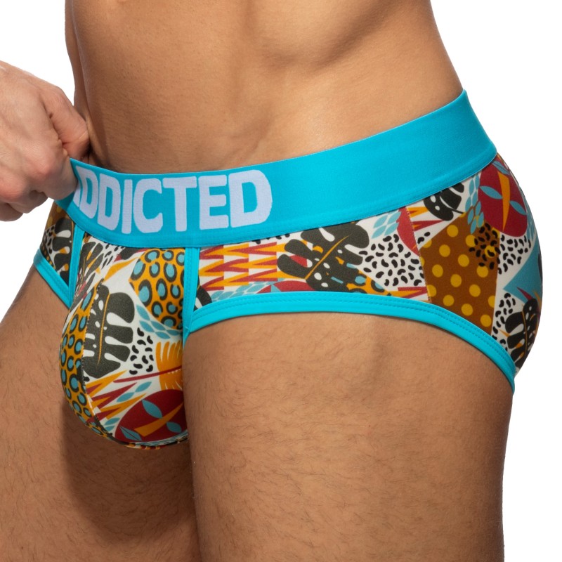 Slip, Tanga de la marque ADDICTED - Slip swimderwear Wood Masks - Ref : AD1235 C08