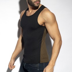 Tank top der Marke ES COLLECTION - Recyceltes Rib-Tanktop zweifarbig - schwarz - Ref : TS323 C10