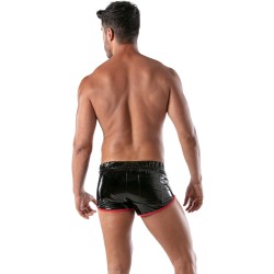 Breve del marchio TOF PARIS - Short Fetish Vinyl Tof Paris - Nero/Rosso - Ref : TOF369R