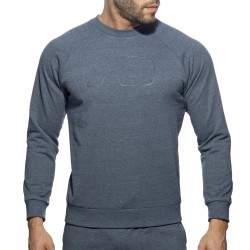Lange Schlauen der Marke ADDICTED - Sweatshirt aus recycelter Baumwolle - navy - Ref : AD1225 C09