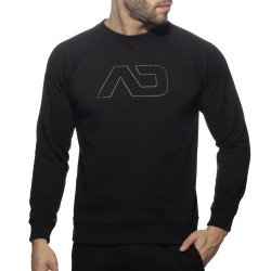 Lange Schlauen der Marke ADDICTED - Schwarzes Sweatshirt aus recycelter Baumwolle - Ref : AD1225 C10