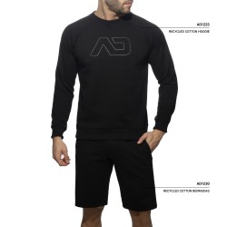 Lange Schlauen der Marke ADDICTED - Schwarzes Sweatshirt aus recycelter Baumwolle - Ref : AD1225 C10