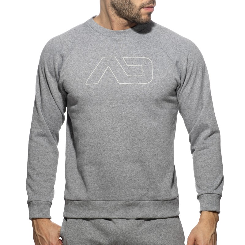 Lange Schlauen der Marke ADDICTED - Sweatshirt aus recycelter Baumwolle - grau - Ref : AD1225 C11