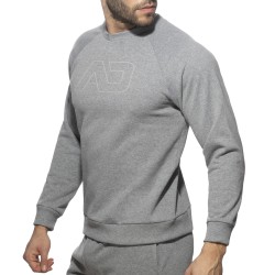 Lange Schlauen der Marke ADDICTED - Sweatshirt aus recycelter Baumwolle - grau - Ref : AD1225 C11