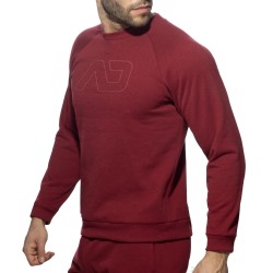 Lange Schlauen der Marke ADDICTED - Burgunderrotes Sweatshirt aus recycelter Baumwolle - Ref : AD1225 C29