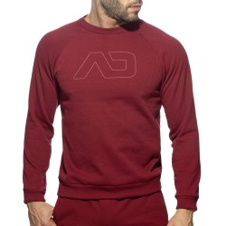 Lange Schlauen der Marke ADDICTED - Burgunderrotes Sweatshirt aus recycelter Baumwolle - Ref : AD1225 C29
