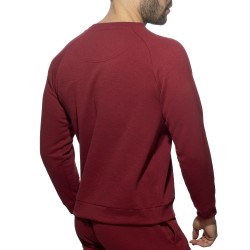 Lange Schlauen der Marke ADDICTED - Burgunderrotes Sweatshirt aus recycelter Baumwolle - Ref : AD1225 C29