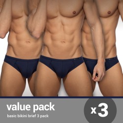 Basic Bikini Briefs (3-Pack) - Navy - ADDICTED : sale of Packs for ...