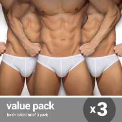 Basic Bikini Briefs (3-Pack) - White - ADDICTED : sale of Packs for...