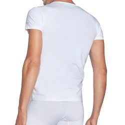 Mangas cortas de la marca EDEN PARK - Camiseta UNI V cuello blanco - Ref : E351E60 001