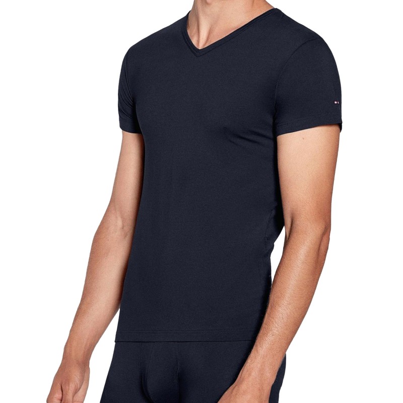 Short Sleeves of the brand EDEN PARK - T-shirt uni V neck black - Ref : E351E60 039