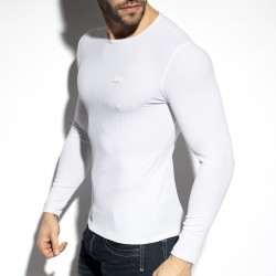 Maniche lunghe del marchio ES COLLECTION - T-shirt a maniche lunghe riciclata RIB - bianca - Ref : TS325 C01