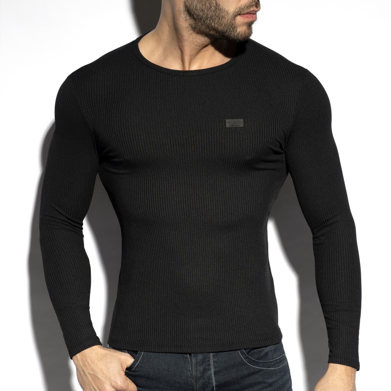 Long Sleeves of the brand ES COLLECTION - Recycled RIB - long sleeve T-shirtblack - Ref : TS325 C10