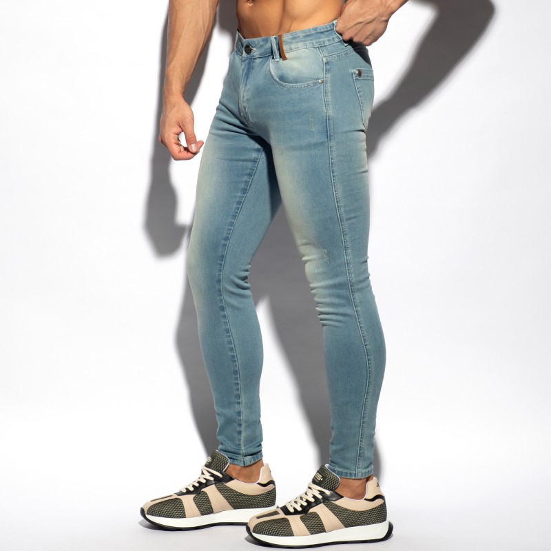 Jean s de la marque ES COLLECTION - Jean Slim Fit - bleu clair - Ref : ESJ065 500