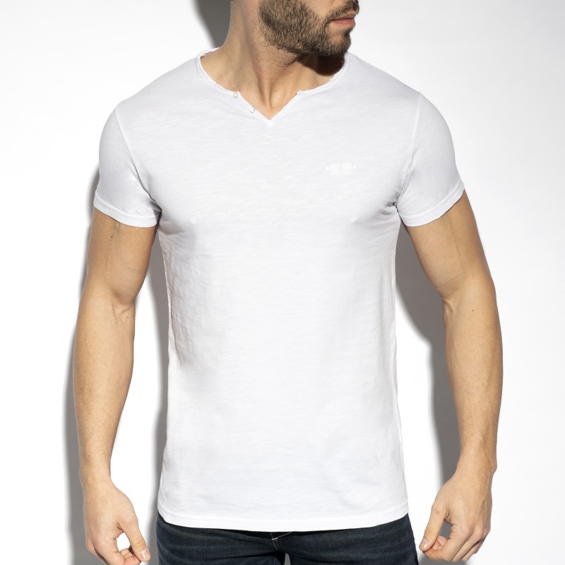 Hohe der Marke ES COLLECTION - Flame Luxus - weißes T-Shirt - Ref : TS305 C01