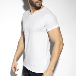 Hauts de la marque ES COLLECTION - T-shirt Flame luxury - blanc - Ref : TS305 C01