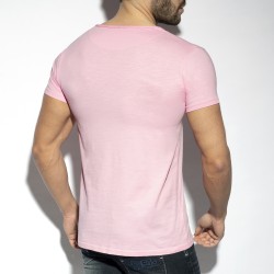 Hohe der Marke ES COLLECTION - Flame Luxus - rosa T-Shirt - Ref : TS305 C05