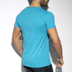 Hohe der Marke ES COLLECTION - Flame Luxus - türkis T-Shirt - Ref : TS305 C08