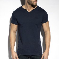 Hohe der Marke ES COLLECTION - Flame Luxus - Marineblaues T-Shirt - Ref : TS305 C09